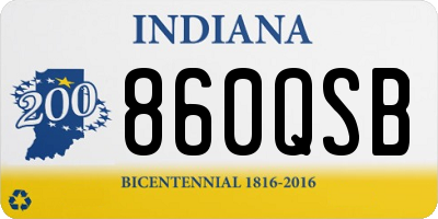 IN license plate 860QSB