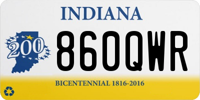 IN license plate 860QWR