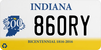 IN license plate 860RY