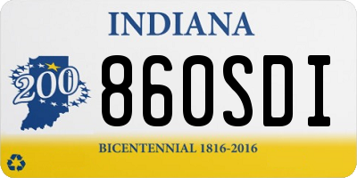 IN license plate 860SDI