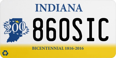 IN license plate 860SIC