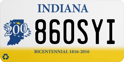 IN license plate 860SYI