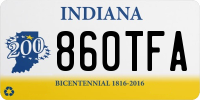 IN license plate 860TFA