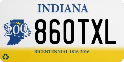 IN license plate 860TXL