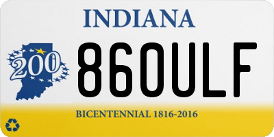 IN license plate 860ULF