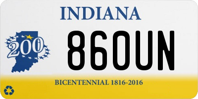 IN license plate 860UN