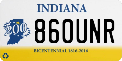 IN license plate 860UNR