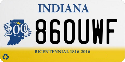IN license plate 860UWF