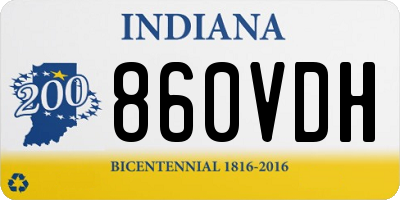 IN license plate 860VDH