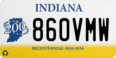 IN license plate 860VMW