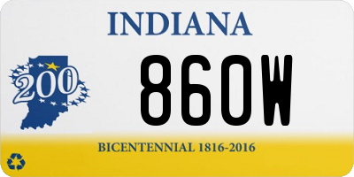 IN license plate 860W