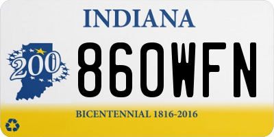 IN license plate 860WFN