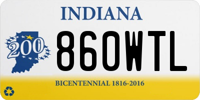 IN license plate 860WTL