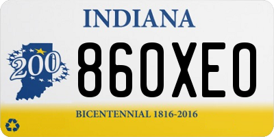 IN license plate 860XEO