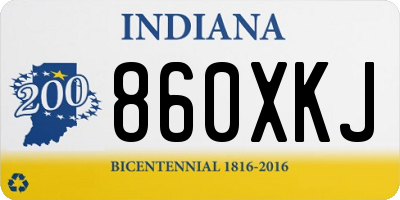 IN license plate 860XKJ