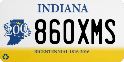 IN license plate 860XMS