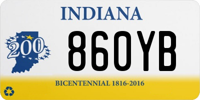 IN license plate 860YB