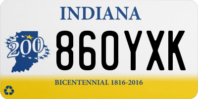IN license plate 860YXK
