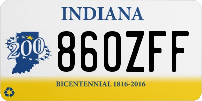 IN license plate 860ZFF