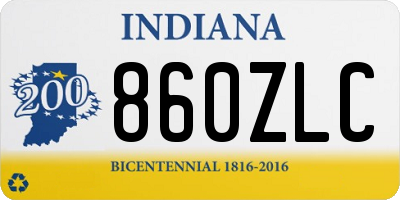 IN license plate 860ZLC