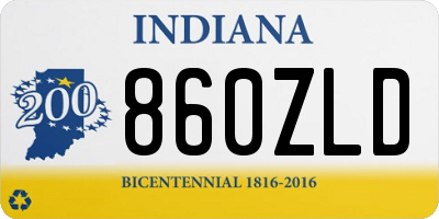IN license plate 860ZLD