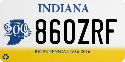 IN license plate 860ZRF