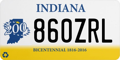 IN license plate 860ZRL