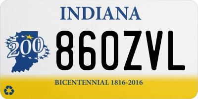 IN license plate 860ZVL