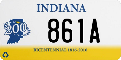 IN license plate 861A