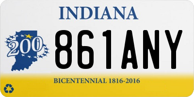 IN license plate 861ANY