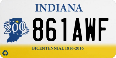IN license plate 861AWF