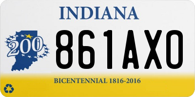 IN license plate 861AXO