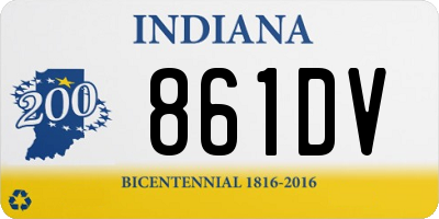 IN license plate 861DV