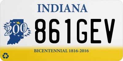 IN license plate 861GEV