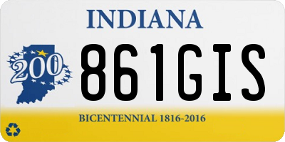 IN license plate 861GIS