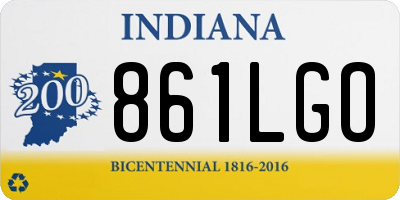 IN license plate 861LGO