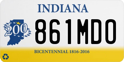 IN license plate 861MDO