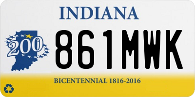 IN license plate 861MWK