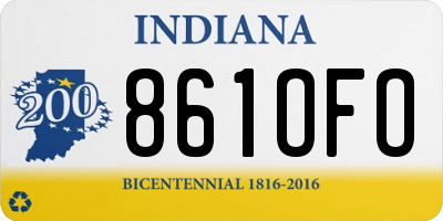 IN license plate 861OFO