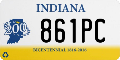 IN license plate 861PC