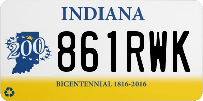IN license plate 861RWK