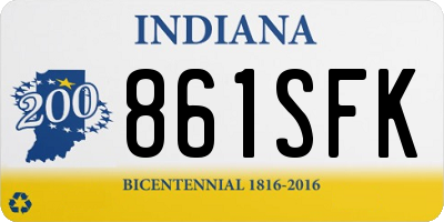 IN license plate 861SFK
