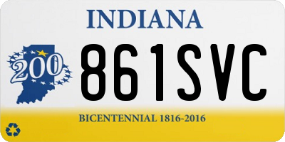IN license plate 861SVC