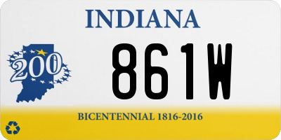 IN license plate 861W