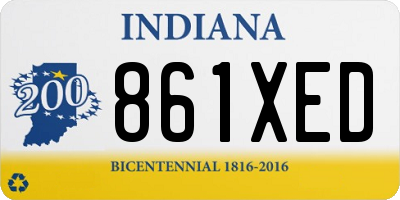 IN license plate 861XED