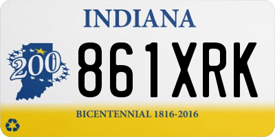 IN license plate 861XRK