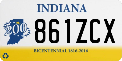 IN license plate 861ZCX