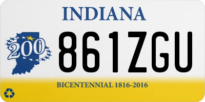 IN license plate 861ZGU