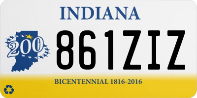 IN license plate 861ZIZ