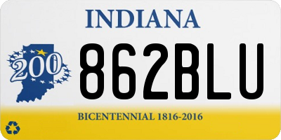 IN license plate 862BLU